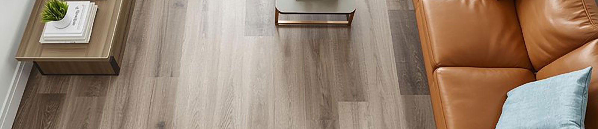 A top down image of luxury vinyl in a modern living space